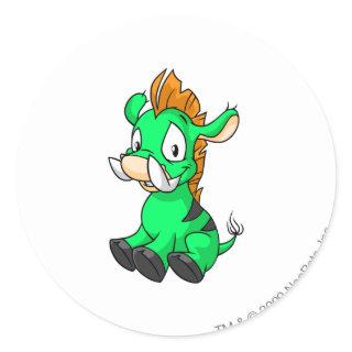 Moehog Green Classic Round Sticker