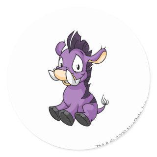 Moehog Purple Classic Round Sticker