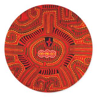 Mola Design by San Blas Indians Classic Round Sticker