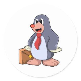 Mole as Entrepreneur with Bag Classic Round Sticker
