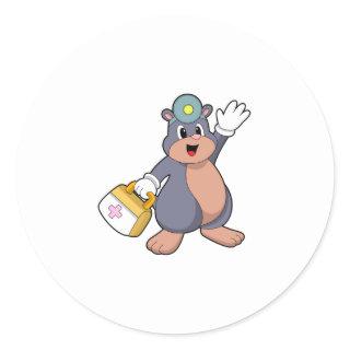 Mole as Nurse with First aid kit.PNG Classic Round Sticker