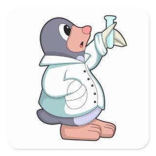Mole as Scientist with Test tube Square Sticker