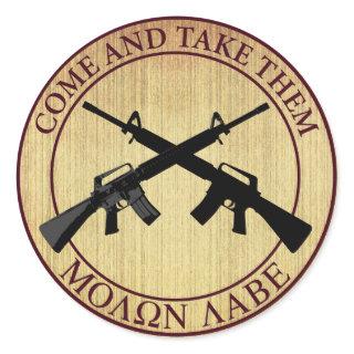 Molon Labe (Come and Take Them) Classic Round Sticker