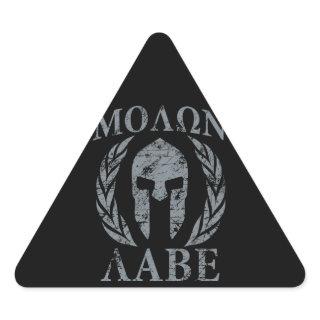 Molon Labe Grunge Spartan Armor Triangle Sticker