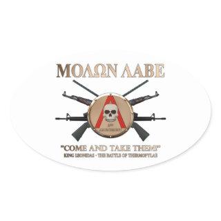 Molon Labe - Spartan Shield Oval Sticker