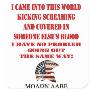 MOLON LABE SQUARE STICKER