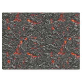 Molten lava volcano black and red tissue paper