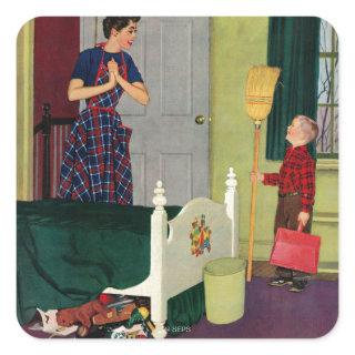 Mom, I Cleaned My Room! Square Sticker