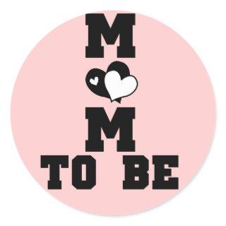 MOM to Be - Black Text Classic Round Sticker