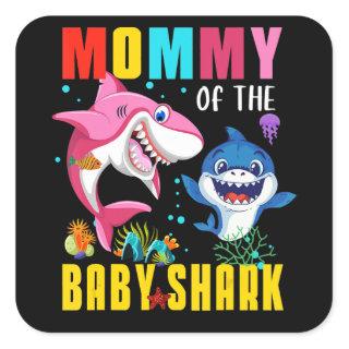 Mommy Of The Baby Shark Funny Gifts Square Sticker