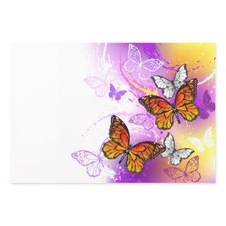 Monarch Butterflies on Purple Background  Sheets