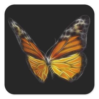 Monarch Orange Butterfly Flying Insect Square Sticker