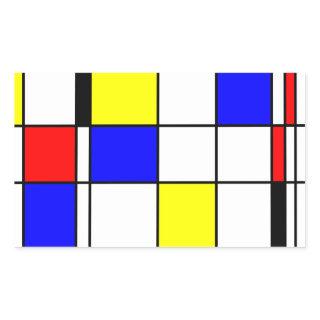 Mondrian art style rectangular sticker
