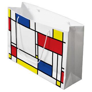 Mondrian Minimalist Geometric De Stijl Modern Art Large Gift Bag