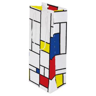 Mondrian Minimalist Geometric De Stijl Modern Art Wine Gift Bag