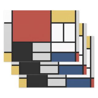 Mondrian Painting Red Plane Yellow Black Gray Blue  Sheets
