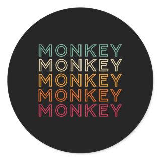 Monkey Ape Gorilla Monkey Classic Round Sticker