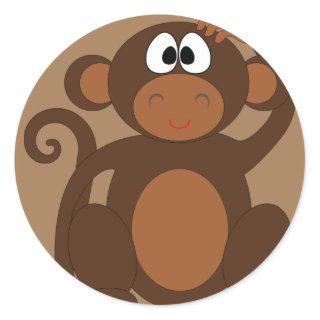 monkey-chimp-ape-chimpanzee-animal classic round sticker