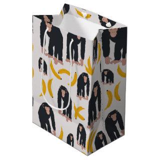 Monkey Chimpanzee & Banana Pattern Medium Gift Bag