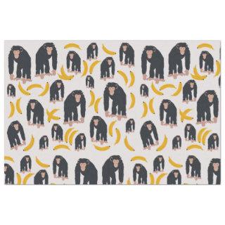 Monkey Chimpanzee & Banana Pattern  Tissue Paper