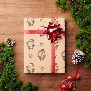 Monkey Christmas Winter Animals Monkeys Wrapping P