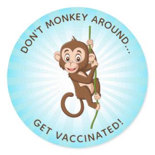 Monkey Design Vaccination Design Classic Round Sticker