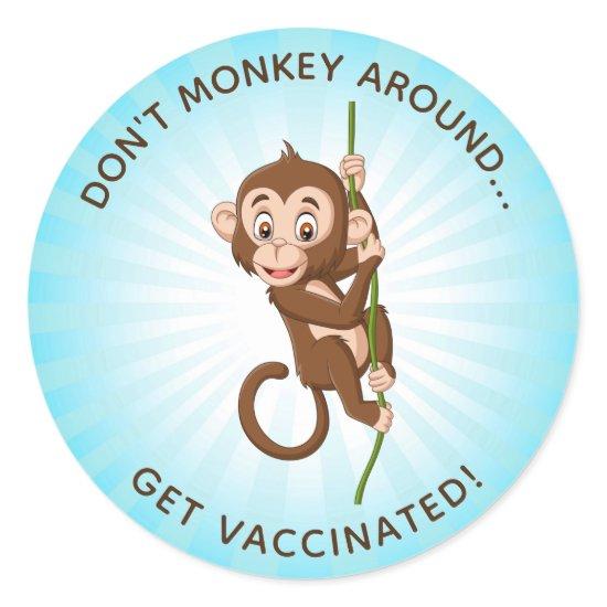 Monkey Design Vaccination Design Classic Round Sticker