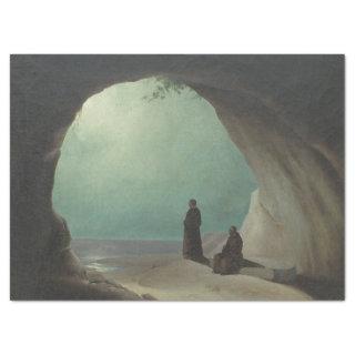 Monks in a Grotto (by Carl Blechen) Tissue Paper