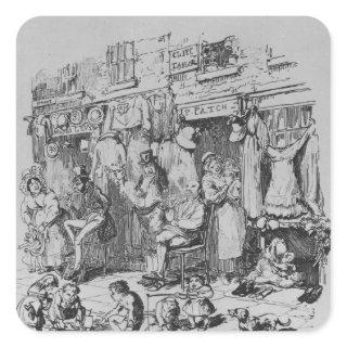 Monmouth, illustration from 'Sketches by Boz' Square Sticker