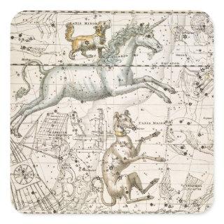 Monoceros, from 'A Celestial Atlas', pub. in 1822 Square Sticker