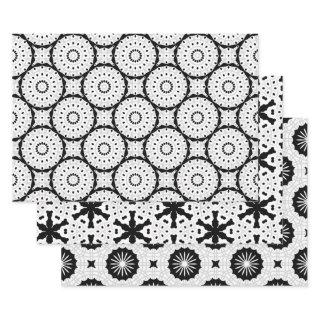 Monochrome Black and White Geometric Patterns  Sheets