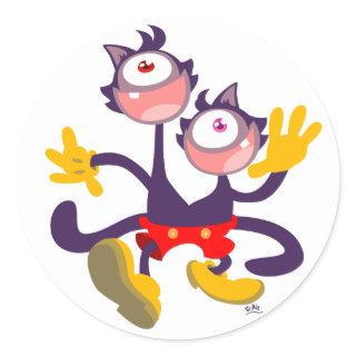 Monocular Cats in Tandem Walk sticker