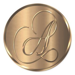 Monogram A NONMETALLIC Bronze Envelope Seal