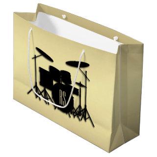 Monogram Drum Set Gold Large Gift Bag