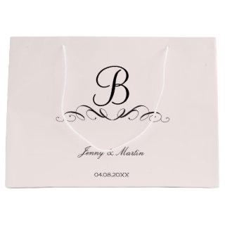 Monogram elegant to the wedding large gift bag