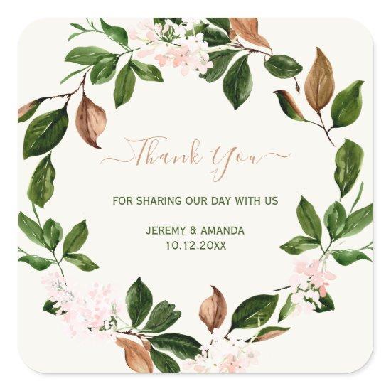 Monogram Fall Thank You Stickers