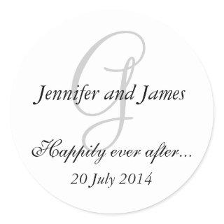 Monogram G Stickers for Wedding Favours