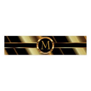 Monogram Gold and Black Abstract Pattern Napkin Bands