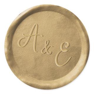 Monogram Gold Wax Seal for Wedding Stickers