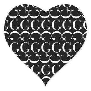 Monogram Initial Letter G Heart Sticker