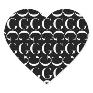 Monogram Initial Letter G Heart Sticker