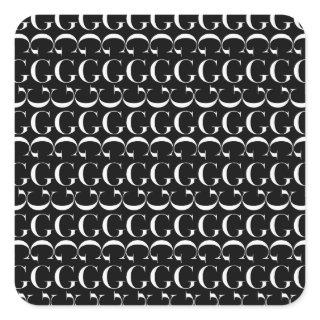 Monogram Initial Letter G Square Sticker