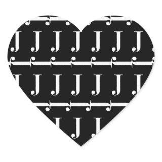 Monogram Initial Letter J Heart Sticker
