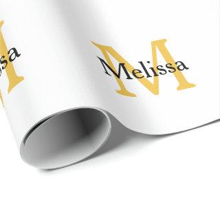 Monogram Initial Name Gold Black White Custom