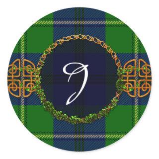Monogram Johnston Tartan Classic Round Sticker