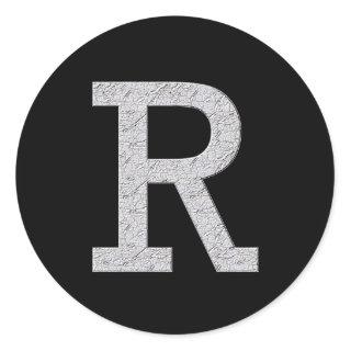 Monogram Letter R Classic Round Sticker
