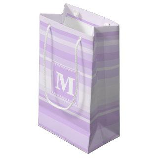 Monogram lilac stripes small gift bag