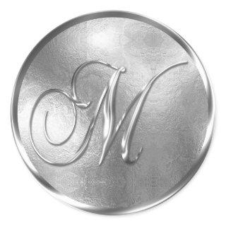 Monogram M NONMETALLIC Silver Envelope Seal