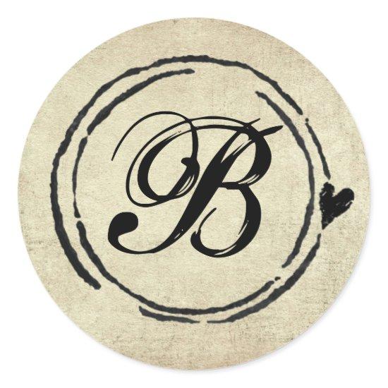 Monogram Passport Stamp Sticker