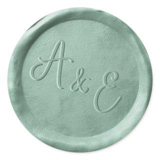 Monogram Sage Green Wedding Wax Seal Stickers